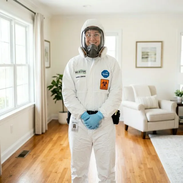 Professional biohazard technician