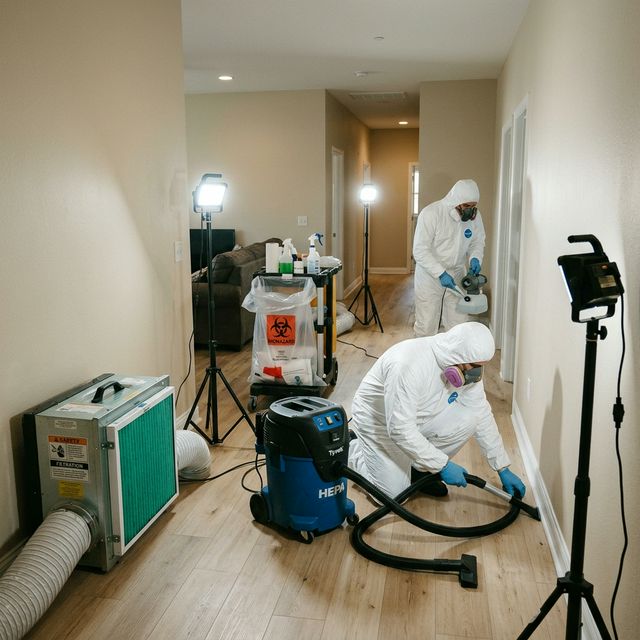 Professional forensic cleanup scene