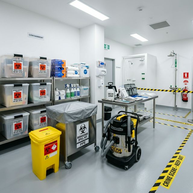 Pristine and professional biohazard cleaning environment