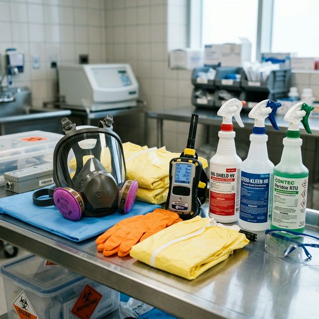 Specialized cleaning equipment in a sterile environment